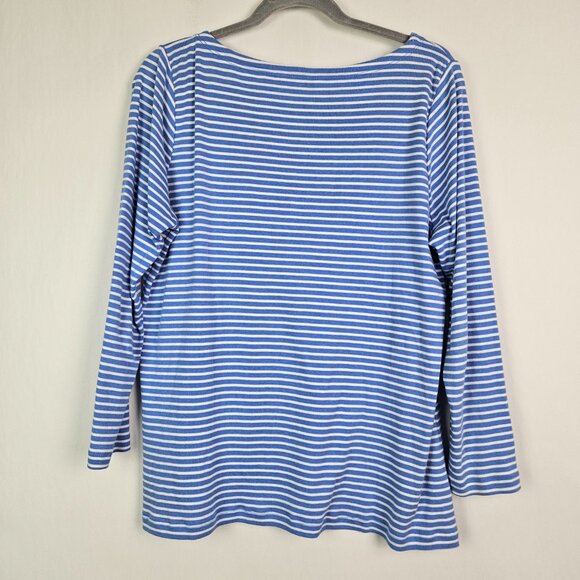 Vineyard Vines Blue and White Striped Long Sleeve Tee - Picture 5 of 6